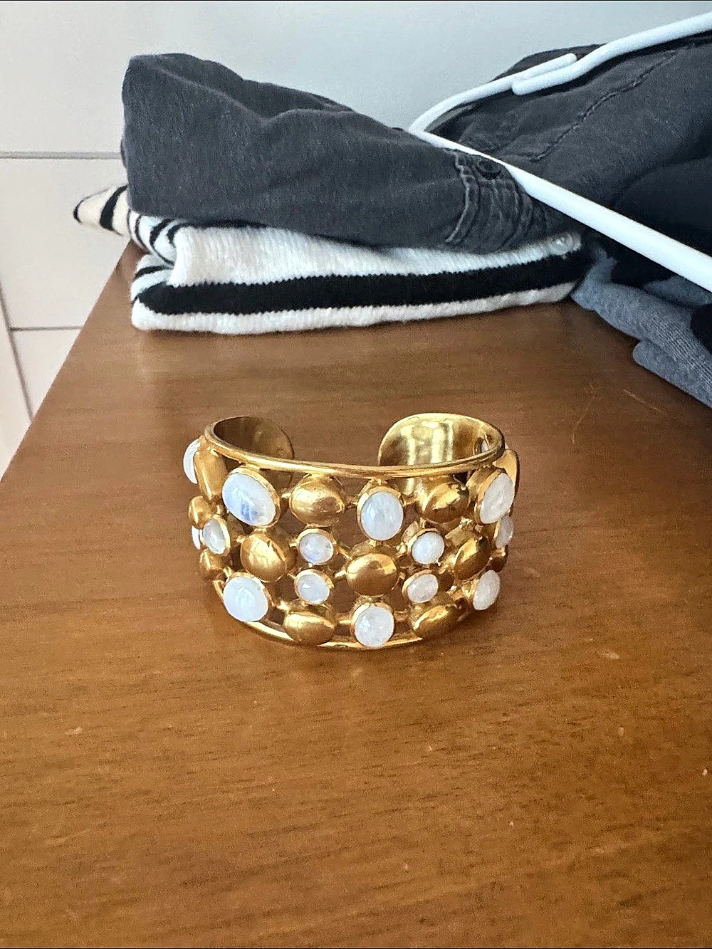 Julie Vos Moonstone Cuff Bracelet